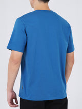 เสื้อยืดแขนสั้นผู้ชาย ทรงตรง สีฟ้า