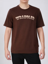 เสื้อยืดแขนสั้นผู้ชาย ทรงตรง สีน้ำตาล