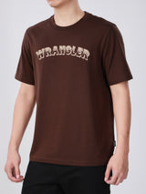 เสื้อยืดแขนสั้นผู้ชาย ทรงตรง สีน้ำตาล