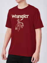 เสื้อยืดแขนสั้นผู้ชาย ทรงตรง สีแดง