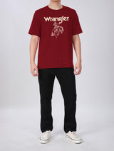 เสื้อยืดแขนสั้นผู้ชาย ทรงตรง สีแดง