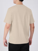 เสื้อยืดแขนสั้นผู้ชาย ทรงตรง สีเบจ