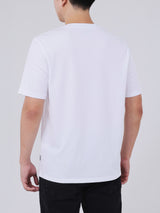 เสื้อยืดแขนสั้นผู้ชาย ทรงตรง สีขาว