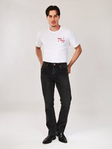 กางเกงยีนส์ผู้ชาย คอลเลคชั่น WRANGLER LEGENDS GREENSBORO FIT เอวกลาง ทรงตรง สีดำ