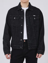 REGULAR FIT MEN'S DENIM JACKET BLACK