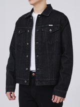 REGULAR FIT MEN'S DENIM JACKET BLACK