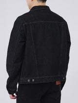 REGULAR FIT MEN'S DENIM JACKET BLACK
