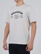 เสื้อยืดแขนสั้นผู้ชาย ทรงตรง สีเบจ