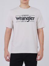 เสื้อยืดแขนสั้นผู้ชาย ทรงตรง สีเบจ