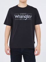 เสื้อยืดแขนสั้นผู้ชาย ทรงตรง สีดำ