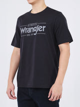 เสื้อยืดแขนสั้นผู้ชาย ทรงตรง สีดำ