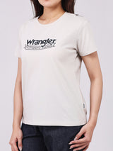 เสื้อยืดแขนสั้นผู้หญิง ทรงตรง สีเบจ