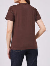 เสื้อยืดแขนสั้นผู้หญิง ทรงตรง สีน้ำตาล