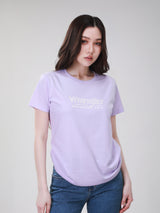เสื้อยืดแขนสั้นผู้หญิง ทรงตรง สีม่วง