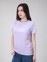 เสื้อยืดแขนสั้นผู้หญิง ทรงตรง สีม่วง