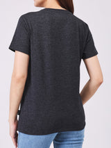 เสื้อยืดแขนสั้นผู้หญิง ทรงตรง สีเทา
