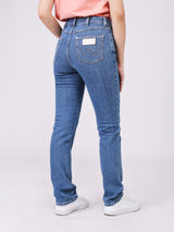 กางเกงยีนส์ผู้หญิง SLIM FIT เอวกลาง ทรงเข้ารูป สียีนส์อ่อน
