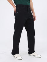 กางเกงยีนส์ผู้ชาย MWZ FIT เอวกลาง ทรงตรง สีดำ