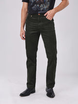 กางเกงขายาวผู้ชาย คอลเลคชั่น BEYOND INDIGO MWZ FIT เอวกลาง ทรงตรง สีเขียวมะกอก