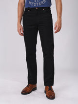 กางเกงขายาวผู้ชาย คอลเลคชั่น BEYOND INDIGO MWZ FIT เอวกลาง ทรงตรง สีดำ