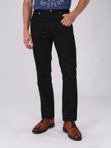 กางเกงขายาวผู้ชาย คอลเลคชั่น BEYOND INDIGO MWZ FIT เอวกลาง ทรงตรง สีดำ