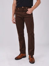 กางเกงขายาวผู้ชาย คอลเลคชั่น BEYOND INDIGO MWZ FIT เอวกลาง ทรงตรง สีน้ำตาล