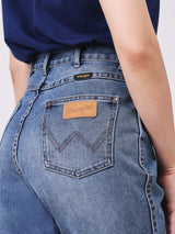 BOOTCUT FIT HIGH RISE REGULAR-BOOTCUT WOMEN'S JEANS MID INDIGO