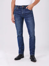 กางเกงยีนส์ผู้ชาย คอลเลคชั่น BEYOND INDIGO LARSTON FIT เอวต่ำ ทรงเข้ารูป สียีนส์กลาง