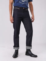 กางเกงยีนส์ (ริมดำ)ผู้ชาย คอลเลคชั่น BEYOND INDIGO GREENSBORO FIT เอวกลาง ทรงตรง สียีนส์ผ้าดิบ