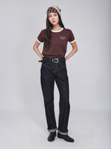 กางเกงยีนส์ผู้หญิง คอลเลคชั่น BEYOND DENIM SUNSET FIT เอวกลาง ทรงตรง สียีนส์เข้ม