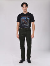 เสื้อยืดแขนสั้นผู้ชาย คอลเลคชั่น BEYOND DENIM ทรงตรง สีดำ