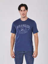 เสื้อยืดแขนสั้นผู้ชาย คอลเลคชั่น BEYOND DENIM ทรงตรง สีกรมท่า