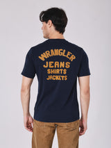 เสื้อยืดแขนสั้นผู้ชาย คอลเลคชั่น BEYOND DENIM ทรงตรง สีกรมท่า