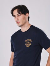 เสื้อยืดแขนสั้นผู้ชาย คอลเลคชั่น BEYOND DENIM ทรงตรง สีกรมท่า