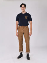 เสื้อยืดแขนสั้นผู้ชาย คอลเลคชั่น BEYOND DENIM ทรงตรง สีกรมท่า