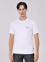เสื้อยืดแขนสั้นผู้ชาย คอลเลคชั่น BEYOND DENIM ทรงตรง สีขาว