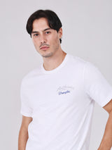 เสื้อยืดแขนสั้นผู้ชาย คอลเลคชั่น BEYOND DENIM ทรงตรง สีขาว