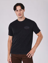 เสื้อยืดแขนสั้นผู้ชาย คอลเลคชั่น BEYOND DENIM ทรงตรง สีดำ