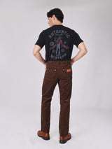 เสื้อยืดแขนสั้นผู้ชาย คอลเลคชั่น BEYOND DENIM ทรงตรง สีดำ
