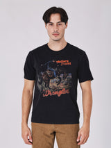 เสื้อยืดแขนสั้นผู้ชาย คอลเลคชั่น BEYOND DENIM ทรงตรง สีดำ