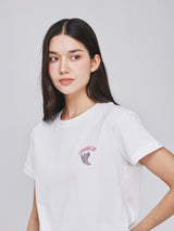 RELAXED FIT BEYOND INDIGO COLLECTION WOMEN'S SHORT SLEEVE T-SHIRT OFF-WHITE