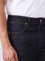 กางเกงยีนส์ผู้ชาย คอลเลคชั่น BEYOND INDIGO BOOTCUT FIT เอวสูง ทรงขาม้า สียีนส์ผ้าดิบ