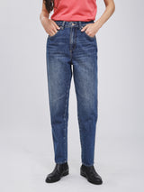 MOM FIT BEYOND INDIGO COLLECTION HIGH RISE REGULAR WOMEN'S JEANS MID INDIGO