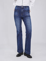 BOOTCUT FIT BEYOND INDIGO COLLECTION HIGH RISE WOMEN'S JEANS MID INDIGO
