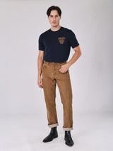 กางเกงยีนส์ผู้ชาย คอลเลคชั่น BEYOND DENIM MWZ FIT เอวกลาง ทรงตรง สีเบจ