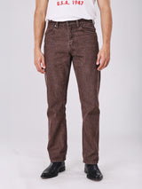 กางเกงยีนส์ผู้ชาย คอลเลคชั่น BEYOND DENIM MWZ FIT เอวกลาง ทรงตรง สีน้ำตาล