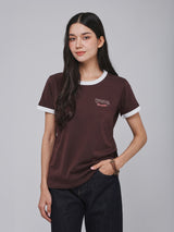 REGULAR FIT BEYOND DENIM COLLECTION WOMEN'S SHORT SLEEVE T-SHIRT BROWN