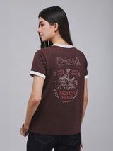 REGULAR FIT BEYOND DENIM COLLECTION WOMEN'S SHORT SLEEVE T-SHIRT BROWN