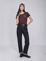 REGULAR FIT BEYOND DENIM COLLECTION WOMEN'S SHORT SLEEVE T-SHIRT BROWN