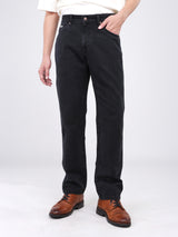 กางเกงยีนส์ผู้ชาย คอลเลคชั่น BEYOND INDIGO TEXAS FIT เอวกลาง ทรงตรง สีดำ